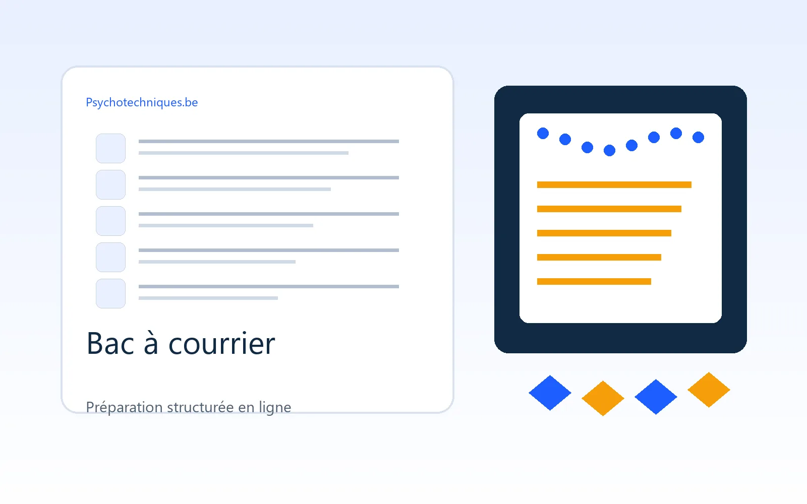 Préparation bac à courrier avec psychotechniques.be